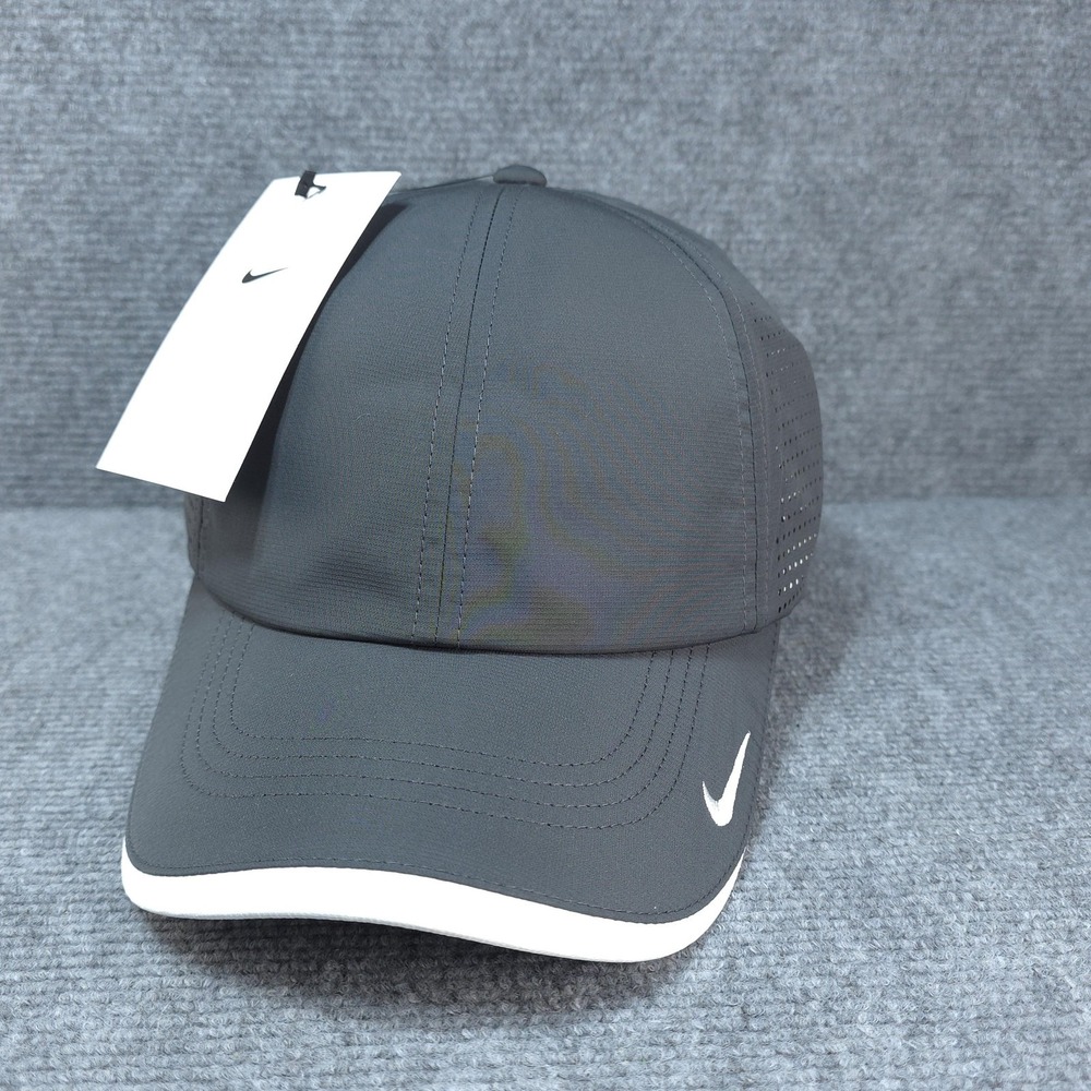 Nike Golf Hat Cap Mens Strap Back One Size Gray Mesh Breathable Outdoor